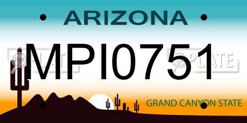 MPI0751 Arizona License Plate