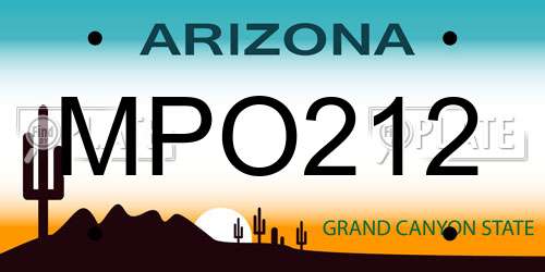 MPO212 Arizona License Plate