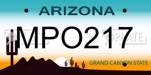 MPO217 Arizona License Plate