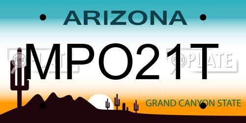MPO21T Arizona License Plate