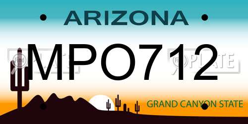 MPO712 Arizona License Plate