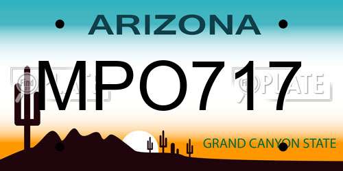 MPO717 Arizona License Plate