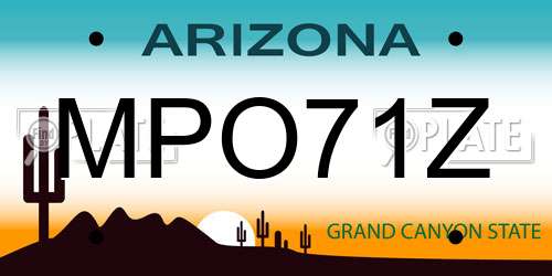 MPO71Z Arizona License Plate