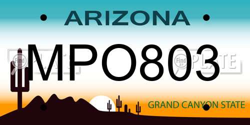 MPO803 Arizona License Plate