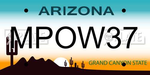 MPOW37 Arizona License Plate