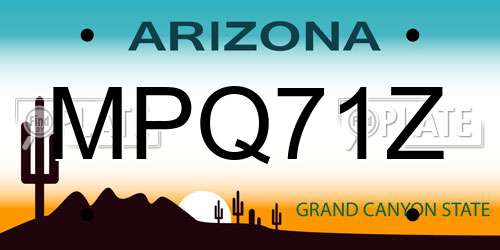 MPQ71Z Arizona License Plate