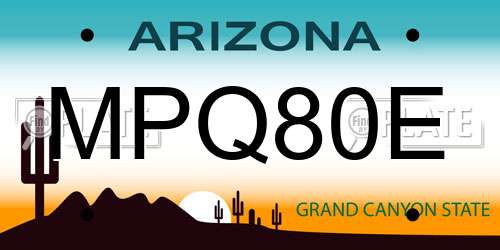 MPQ80E Arizona License Plate