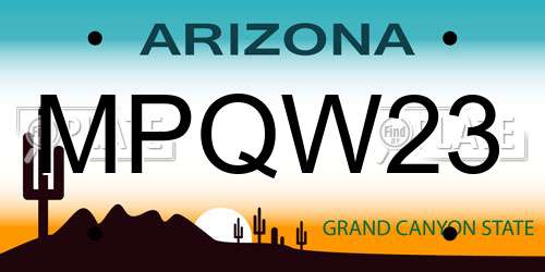 MPQW23 Arizona License Plate