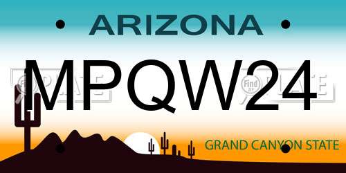 MPQW24 Arizona License Plate