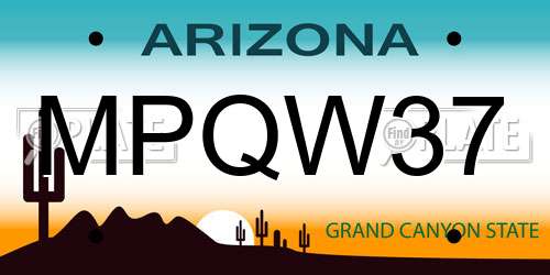 MPQW37 Arizona License Plate