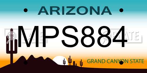MPS884 Arizona License Plate