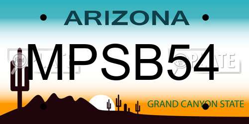 MPSB54 Arizona License Plate