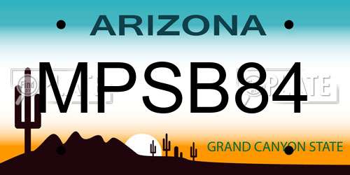 MPSB84 Arizona License Plate