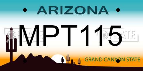 MPT115 Arizona License Plate