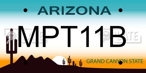 MPT11B Arizona License Plate