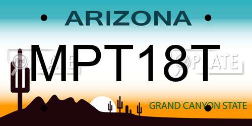 MPT18T Arizona License Plate