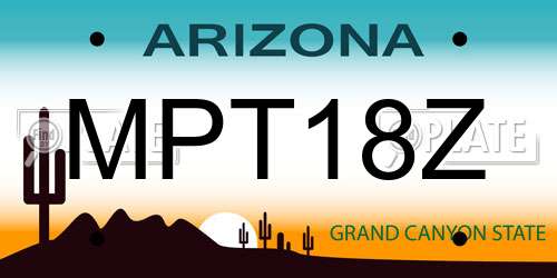 MPT18Z Arizona License Plate