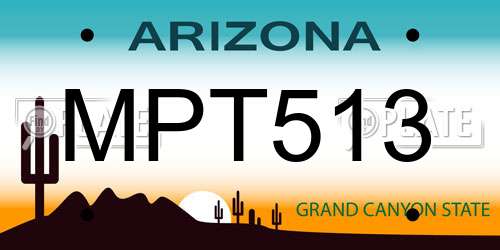 MPT513 Arizona License Plate