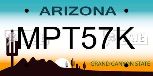 MPT57K Arizona License Plate