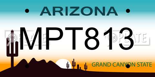 MPT813 Arizona License Plate