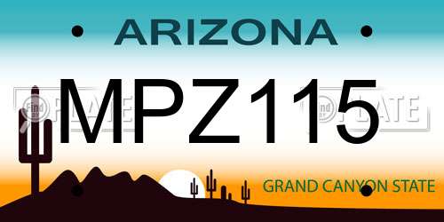 MPZ115 Arizona License Plate