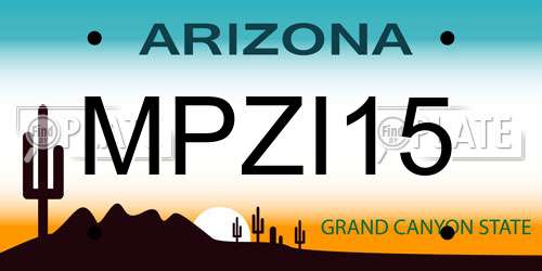MPZI15 Arizona License Plate