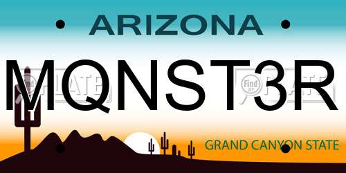 MQNST3R Arizona License Plate