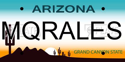 MQRALES Arizona License Plate