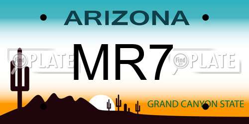 MR7 Arizona License Plate