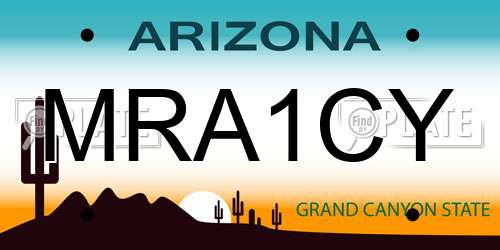 MRA1CY Arizona License Plate