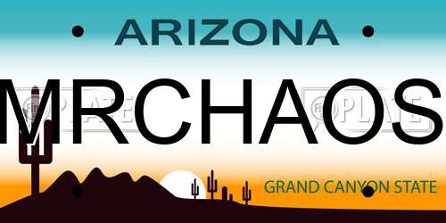 MRCHAOS Arizona License Plate