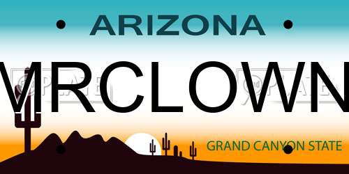 MRCLOWN Arizona License Plate