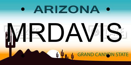 MRDAVIS Arizona License Plate