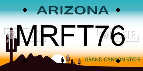 MRFT76 Arizona License Plate