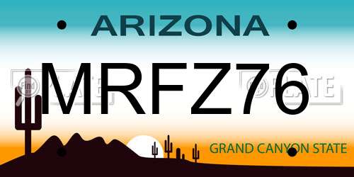 MRFZ76 Arizona License Plate