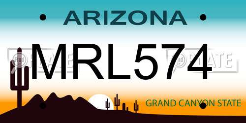 MRL574 Arizona License Plate