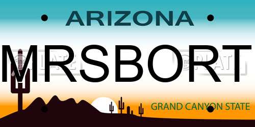 MRSBORT Arizona License Plate
