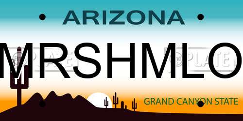 MRSHMLO Arizona License Plate