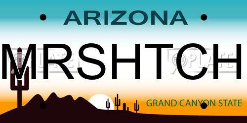 MRSHTCH Arizona License Plate