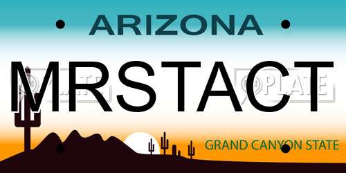 MRSTACT Arizona License Plate