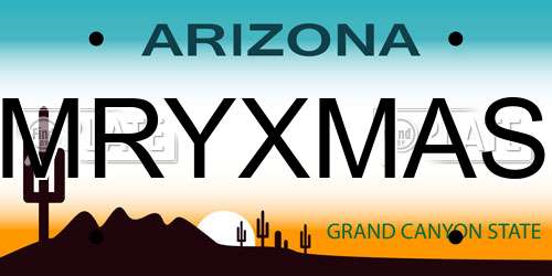 MRYXMAS Arizona License Plate