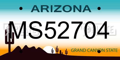 MS52704 Arizona License Plate