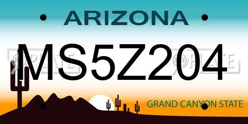 MS5Z204 Arizona License Plate