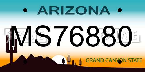 MS76880 Arizona License Plate