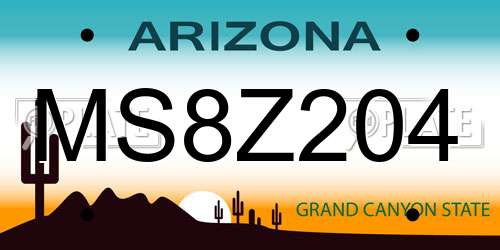 MS8Z204 Arizona License Plate