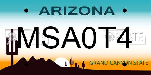 MSA0T4 Arizona License Plate