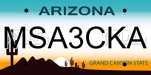 MSA3CKA Arizona License Plate