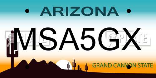 MSA5GX Arizona License Plate
