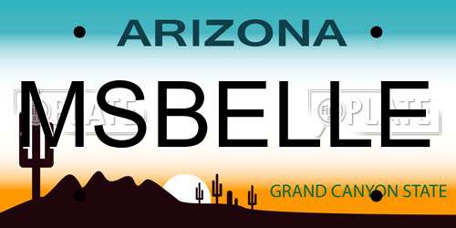 MSBELLE Arizona License Plate