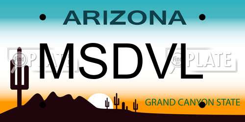 MSDVL Arizona License Plate